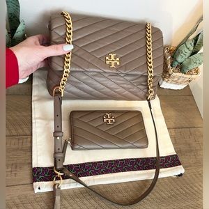 Tory Burch Taupe Kira Crossbody & Wallet